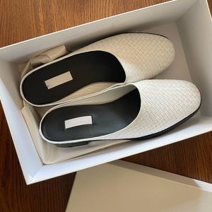 Suzanne Rae white leather woven mule - 42